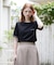 【コットン100％／刺繍入り／3colors】エラビー スプリッグ柄 Tシャツ