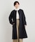 【袖裏柄あり】ノーカラーロングコート
