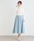 【定番人気！脇ファスナーあり／ウエストゴム】セルロース デニムスカート