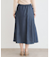 【定番人気！脇ファスナーあり／ウエストゴム】セルロース デニムスカート