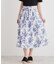 【洗える／コットン100％／ウエストゴム／3colors】ウォールド ガーデン柄スカート