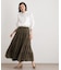 【ウエストゴム仕様／両脇ポケット】コットンボイル ティアードスカート