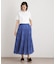 【ウエストゴム仕様／両脇ポケット】コットンボイル ティアードスカート