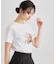 【ギフトにおすすめ！5分袖／接触冷感／UVカット】エレンボロー ローズ柄Tシャツ