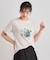 【ギフトにおすすめ！5分袖／接触冷感／UVカット】エレンボロー ローズ柄Tシャツ