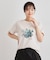 【ギフトにおすすめ！5分袖／接触冷感／UVカット】エレンボロー ローズ柄Tシャツ