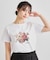 【ギフトにおすすめ！5分袖／接触冷感／UVカット】エレンボロー ローズ柄Tシャツ