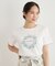 【コットン100％／洗える】リースフローラル プリントTシャツ