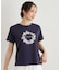 【コットン100％／洗える】リースフローラル プリントTシャツ