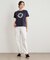 【コットン100％／洗える】リースフローラル プリントTシャツ