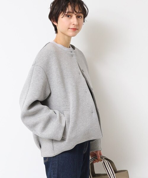 ダンボールニットコート ＆HALF ノーカラーコート コート ダンボールニットコート