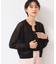 【洗える】チェック柄シアークルーネックカーディガン