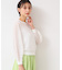 【洗える】チェック柄シアーニット