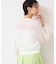 【洗える】チェック柄シアーニット