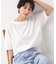 【接触冷感・UV・洗える】裾リブスリット五分袖カットソー