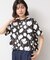 【リンクコーデ・洗える】フラワープリントTシャツ