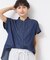 【洗える】リネンブレンドデニムフリルシャツ