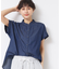 【洗える】リネンブレンドデニムフリルシャツ