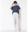 【洗える】リネンブレンドデニムフリルシャツ