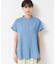 【洗える】リネンブレンドデニムフリルシャツ