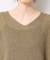 【日本製・洗える】シームレスラインVネックニット