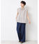 【洗える】ストライプ柄フレンチスリーブスキッパ―ブラウス