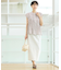 【洗える】ストライプ柄ギャザーブラウス