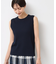 【洗える】リブノースリーブニット