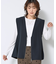 【セットアップ可/洗える】サイドスリットVネックジレ