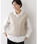 【2点セット/3WAY/洗える】ノースリーブインナー付きVネックショート丈ニット