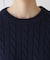 【ユニセックス・洗える】クルーネックケーブルニット
