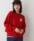 【洗える】Dサガラ刺繍ワッペン付きニット
