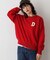 【洗える】Dサガラ刺繍ワッペン付きニット