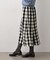 【洗える】チェック柄起毛フレアスカート
