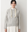 【洗える】コットンカシミヤブレンドフードジップカーディガン
