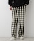 【洗える】チェック柄ドロストパンツ