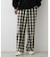 【洗える】チェック柄ドロストパンツ