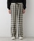 【洗える】チェック柄ドロストパンツ