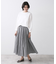 【セットアップ可/洗える】先染めストライプフレアスカート