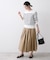 【洗える】タックギャザーフレアスカート