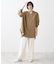 【洗える】シャーリングネックチュニックシャツ