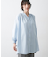【洗える】シャーリングネックチュニックシャツ