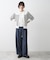 【洗える】綿麻マリンワイドデニムパンツ