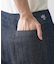 【洗える】綿麻マリンワイドデニムパンツ
