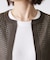 【洗える】チェック柄シアークルーネックカーディガン