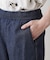 【セットアップ可/ウエストゴム】綿麻デニムハーフパンツ