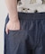 【セットアップ可/ウエストゴム】綿麻デニムハーフパンツ