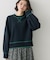 【2WAY/洗濯機OK/XS-L】配色リバーシブル コットンジャカード クルーネックニット