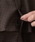 【秋羽織り/洗える】ハウンドトゥースフリルブラウス