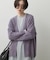 【洗える】モヘアブレンドニット ボタンレスカーディガン